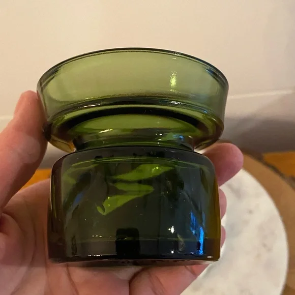 Vintage Jens Quistgaard Dansk Designs Green Glass Votive Tea light Candle Holder - Picture 8 of 12